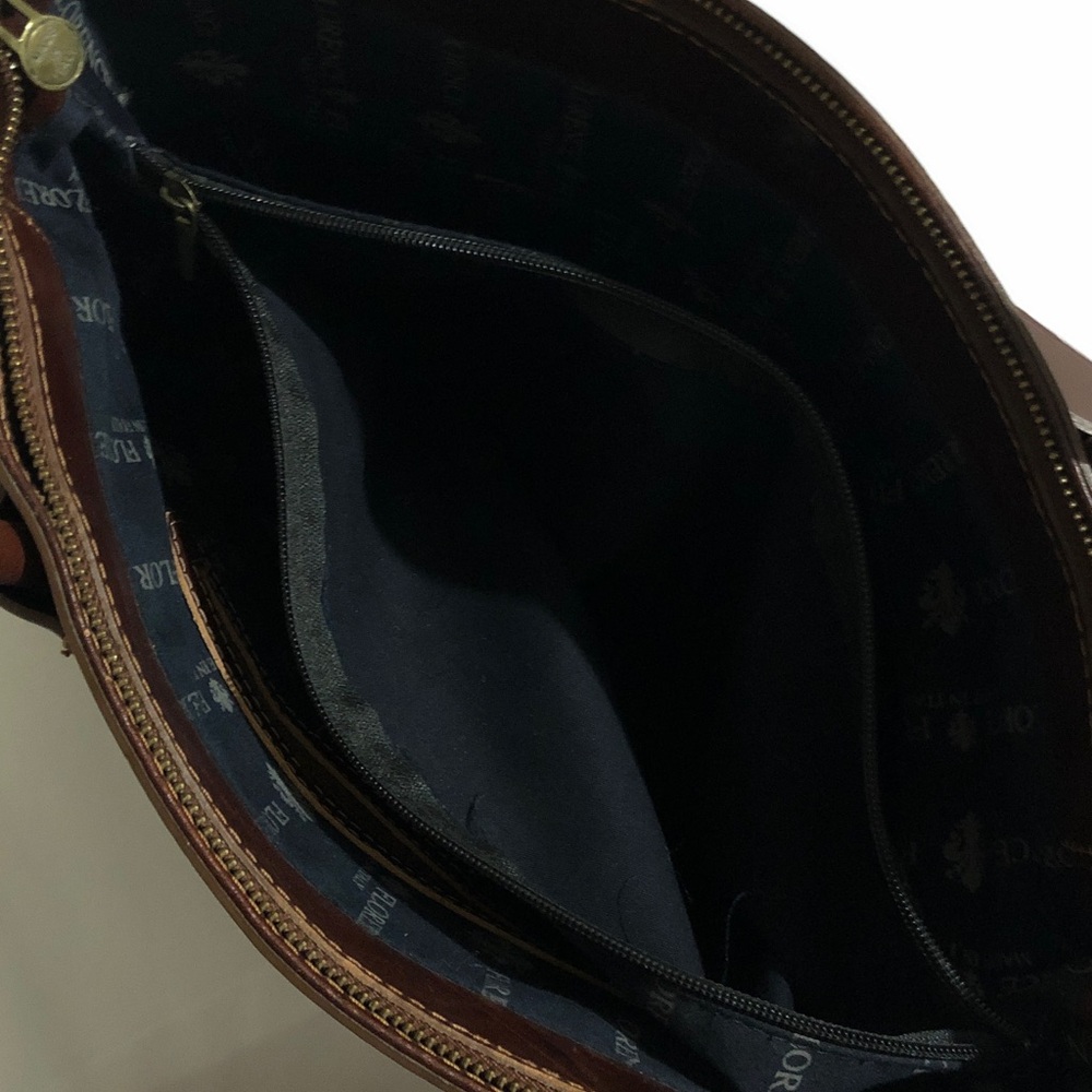 PRICED TO MOVE Florence Italian Leather Two-Tone Brown Tote Bag - Picture 10 of 13